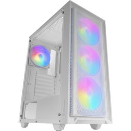 Mars Gaming MC-AIR Blanca Semitorre Gaming con Panel Mesh y 4 Ventiladores FRGB